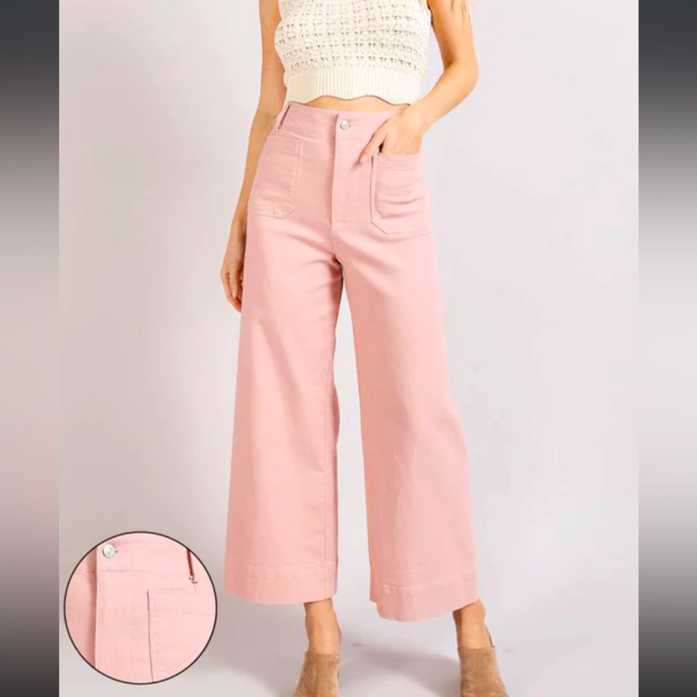 NWOT ee:some Wide Leg Dusty Pink Jeans Size M